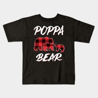 Poppa Bear Red Plaid Christmas Pajama Matching Family Gift Kids T-Shirt